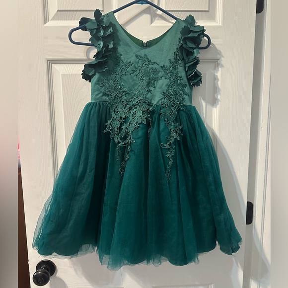 Girls Size 7 Green Dress - Picture 2 of 6